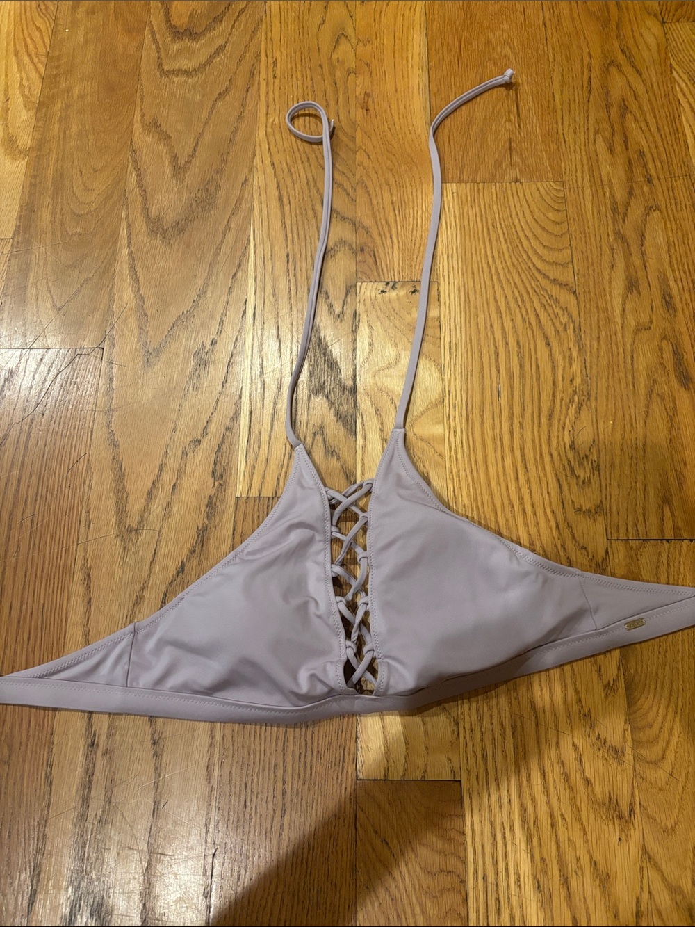 PINK Victoria's Secret Lilac Lace-Up Bikini Top